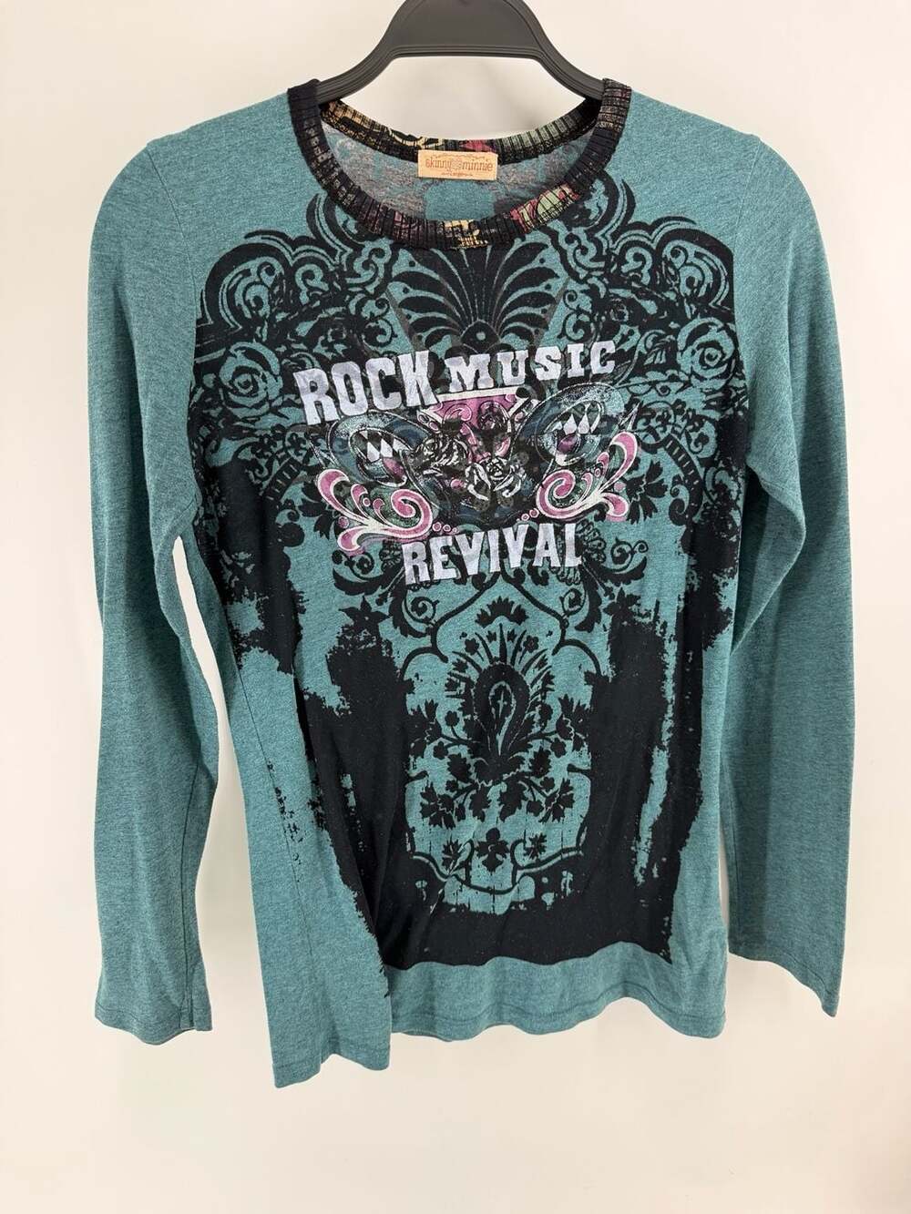 Skinny Minnie by Lange Vintage Y2K Rock Revival Graphic Tattoo Large